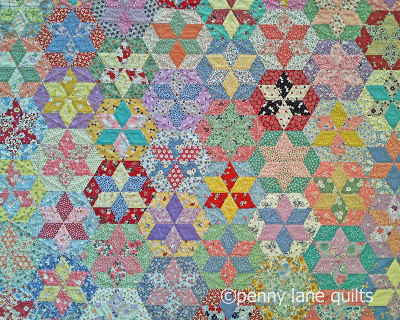English paper pieced star quilt by Marla Varner, penny lane quilts