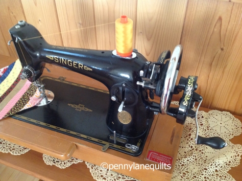 handcrank Singer sewing machine