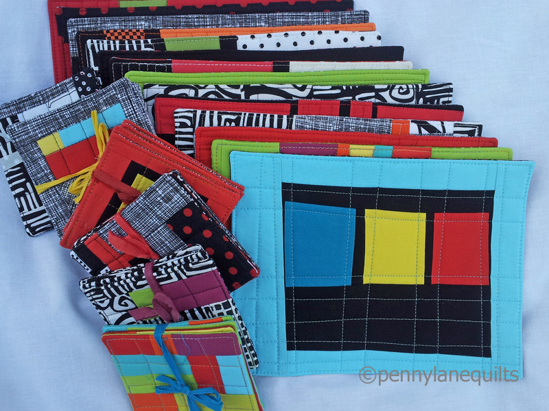 stack of mug rugs and coasters